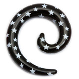 Acrylic Multi-Star Spiral Stretchers 8mm, Black