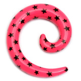 Acrylic Multi-Star Spiral Stretchers 8mm, Pink