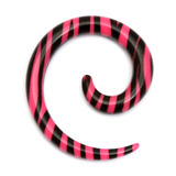 Acrylic Zebra Spiral Stretcher 5mm, Black-Pink