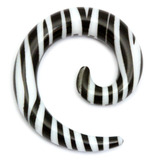 Acrylic Zebra Spiral Stretcher 8mm, Black-White