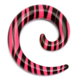Acrylic Zebra Spiral Stretcher 8mm, Black-Pink