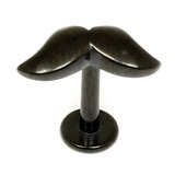 Black Steel Labret with Black Steel Moustache Moustache, 1.6mm, 6mm