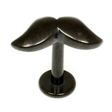 Black Steel Labret with Black Steel Moustache Moustache, 1.6mm, 8mm