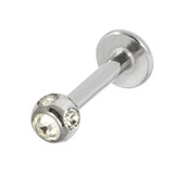 Steel Multi-Gem Jewelled Labret 1.6mm 1.6mm, 10mm, 4mm, Crystal Clear