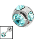 Steel Multi-Gem Jewelled Ball 1.6mm 1.6mm, 5mm, Light Blue