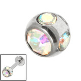 Steel Multi-Gem Jewelled Ball 1.6mm 1.6mm, 5mm, Crystal AB
