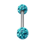 Smooth Glitzy Ball Micro Bar Double Ended with 3mm Balls in 1.2mm Gauge - SKU 19617