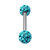 Smooth Glitzy Ball Double Micro Bar 1.2mm - SKU 19620