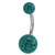 Belly Bar - Steel with Smooth Glitzy Ball (8mm and 5mm balls) - SKU 19634