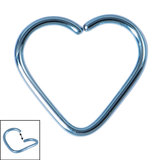Titanium Coated Steel Continuous Heart Rings 1.2mm, 10mm, Ice Blue