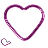 Titanium Coated Steel Continuous Heart Rings 1.2mm, 10mm, Purple