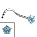 Steel Claw Set Jewelled Star Nose Studs - SKU 19663