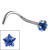 Steel Claw Set Jewelled Star Nose Studs - SKU 19665