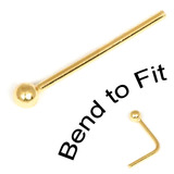 Gold Plated Silver Nose Stud 1.5mm, Pair of studs (GP-ST6)