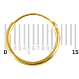 Gold Plated Silver Hoops, Earrings - SKU 19676
