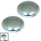 Titanium Threaded Attachment - Disks 1.2mm Ice Blue (Pair)