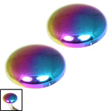Titanium Threaded Attachment - Disks 1.2mm Rainbow (Pair)