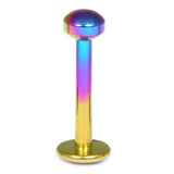 Titanium Labrets with Disk Top 1.2mm Gauge 1.2mm, 12mm, Rainbow
