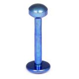 Titanium Labrets with Disk Top 1.2mm Gauge 1.2mm, 7mm, Blue