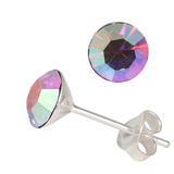 Silver Crystal Studs ST8 - ST9 - ST10 4mm Rose AB (ST8)