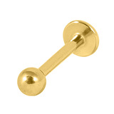 Gold Plated Steel Labrets 1.2mm, 10mm, 3mm