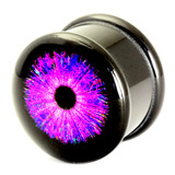 Acrylic Logo Plugs 6-14mm 8mm, Cyber Eye Purple