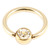 Zircon Steel Jewelled Ball Closure Ring (BCR) (Gold colour) - SKU 20112