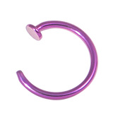 Titanium Coated Steel Open Nose Ring 0.8mm, 7mm, Purple