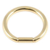 Zircon Steel Bar Closure Ring (Gold colour PVD)  - SKU 20176