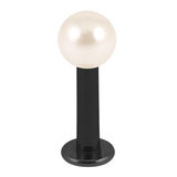 Black Steel Labret with Acrylic Pearl Ball 1.6mm x 8mm (4mm ball)