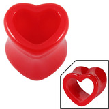 Acrylic Heart Shaped Double Flared Eyelets 8mm, Red