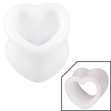 Acrylic Heart Shaped Double Flared Eyelets 10mm, White