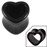 Acrylic Heart Shaped Double Flared Eyelets 12mm, Black