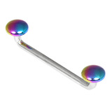 Titanium Surface Barbell with Disks 1.6mm gauge, 2.5mm depth, 4mm disks. 1.6mm, 17mm, 4mm, Rainbow
