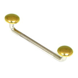 Titanium Surface Barbell with Disks 1.6mm gauge, 2.5mm depth, 4mm disks. 1.6mm, 27mm, 4mm, Gold