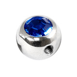 Steel Side-threaded Jewelled Balls 1.6x8mm Capri Blue