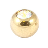 Zircon Titanium Jewelled Balls 1.6mm (Gold colour PVD) - SKU 20643