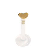 Bioflex Push-fit Labret with Titanium Heart 1.2mm 1.2mm, 8mm, Titanium Heart - Gold