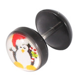 Acrylic Logo Fake Plug - Christmas Xmas 1.2mm, 5mm, 8mm, Christmas Penguin