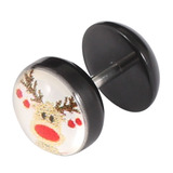 Acrylic Logo Fake Plug - Christmas Xmas 1.2mm, 5mm, 8mm, Christmas Reindeer