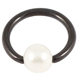 Black Steel BCR with Acrylic Pearl Ball 1.6mm, 8mm, 4mm