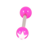 Acrylic Super Star Barbell 1.6mm, 10mm, 5mm, Purple