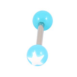 Acrylic Super Star Barbell 1.6mm, 12mm, 5mm, Blue