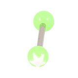 Acrylic Super Star Barbell 1.6mm, 12mm, 5mm, Green