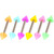 Acrylic Neon Cone Micro Barbell 1.2mm 1.2mm x 12mm / Mixed pack of 5 (not green) - alternative image