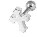 Steel Barbell with Cast Steel Attachment 1.6mm 1.6mm, 14mm, Gothic Cross