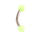 Acrylic Twister Ball Micro Curved Barbell 1.2mm 1.2mm x 6mm / Green