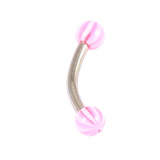 Acrylic Twister Ball Micro Curved Barbell 1.2mm 1.2mm x 6mm / Pink