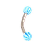 Acrylic Twister Ball Micro Curved Barbell 1.2mm 1.2mm x 8mm / Blue