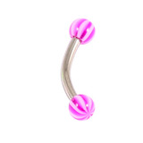 Acrylic Twister Ball Micro Curved Barbell 1.2mm 1.2mm x 8mm / Purple